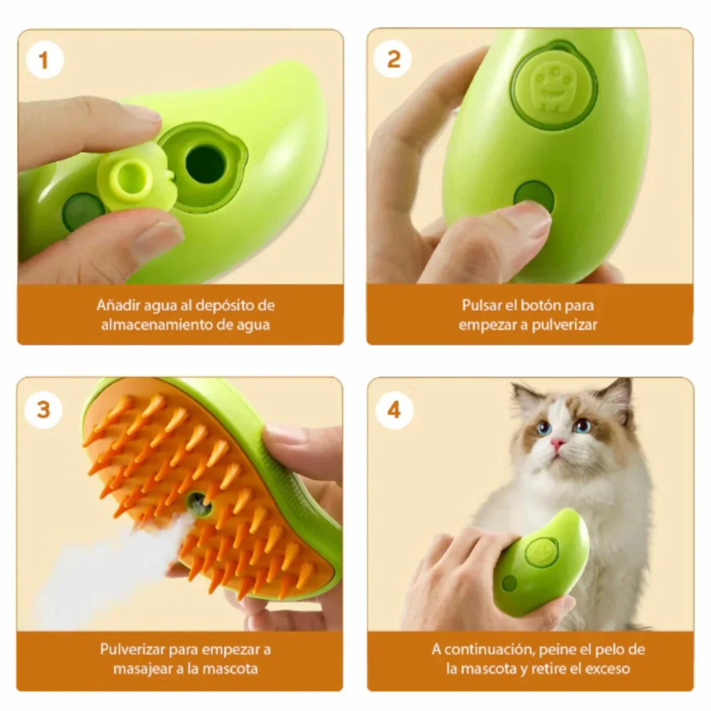Cepillo a Vapor para Mascotas